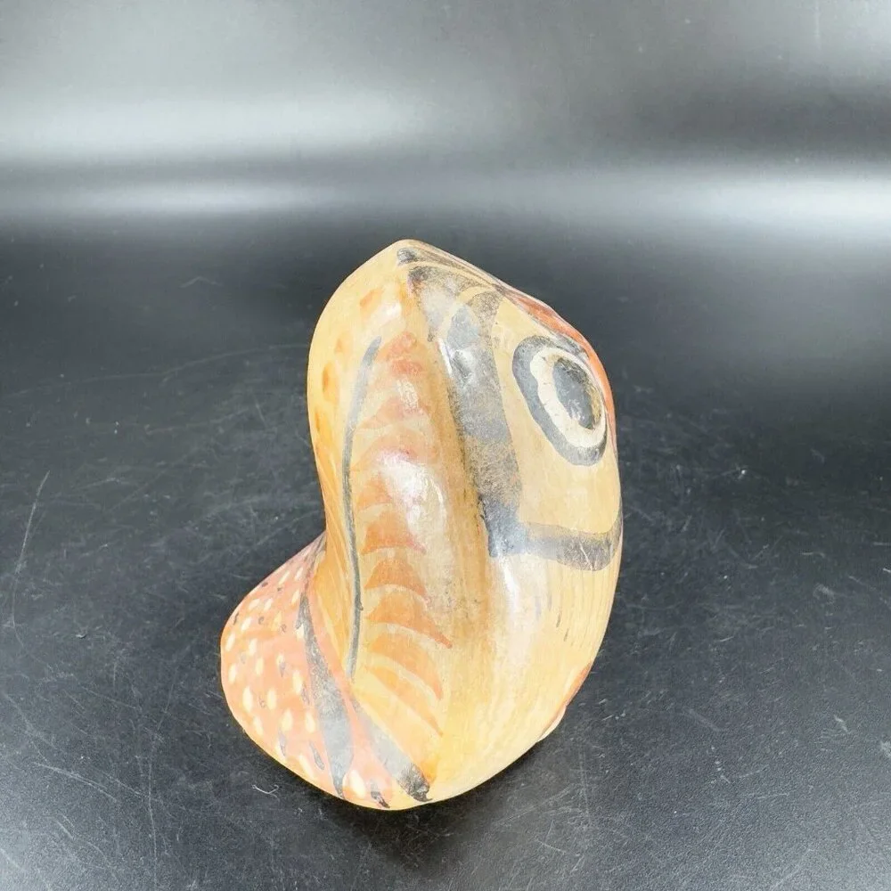 Mexico Pottery Bird Owl Whimsical Figurine‎ Decor Hand Painted Figure Vintage